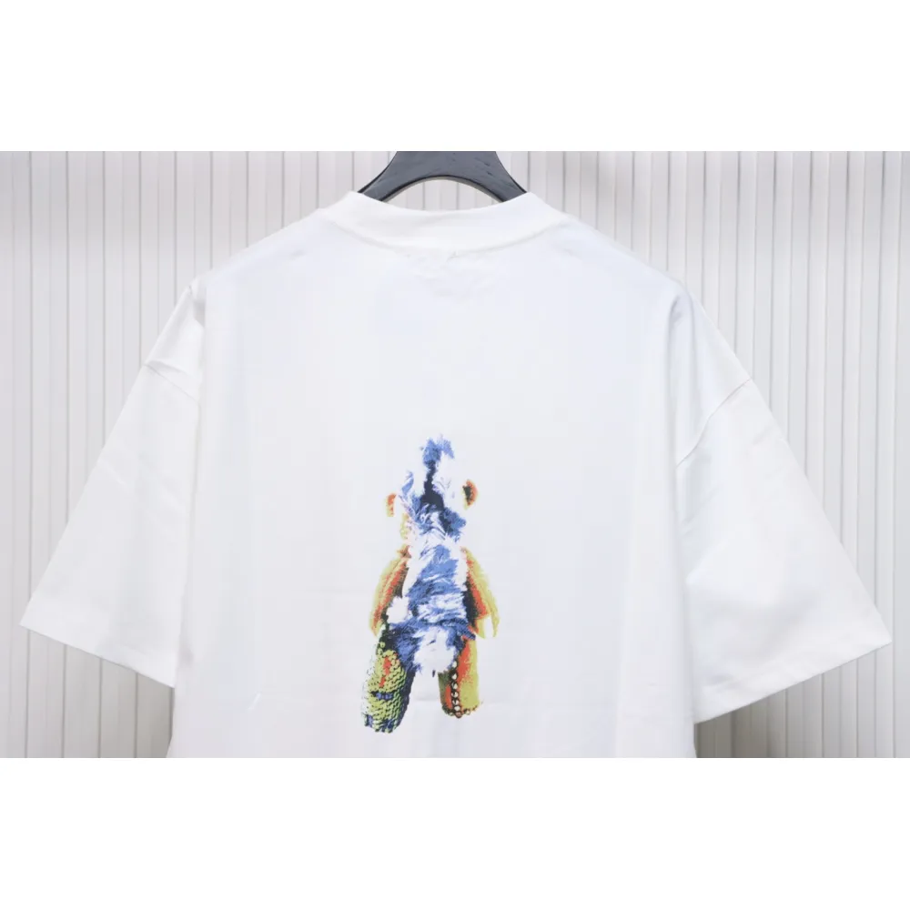 WE11DONE 25SS Spring and Summer New Cute Creative Bear Print Short Sleeve T White