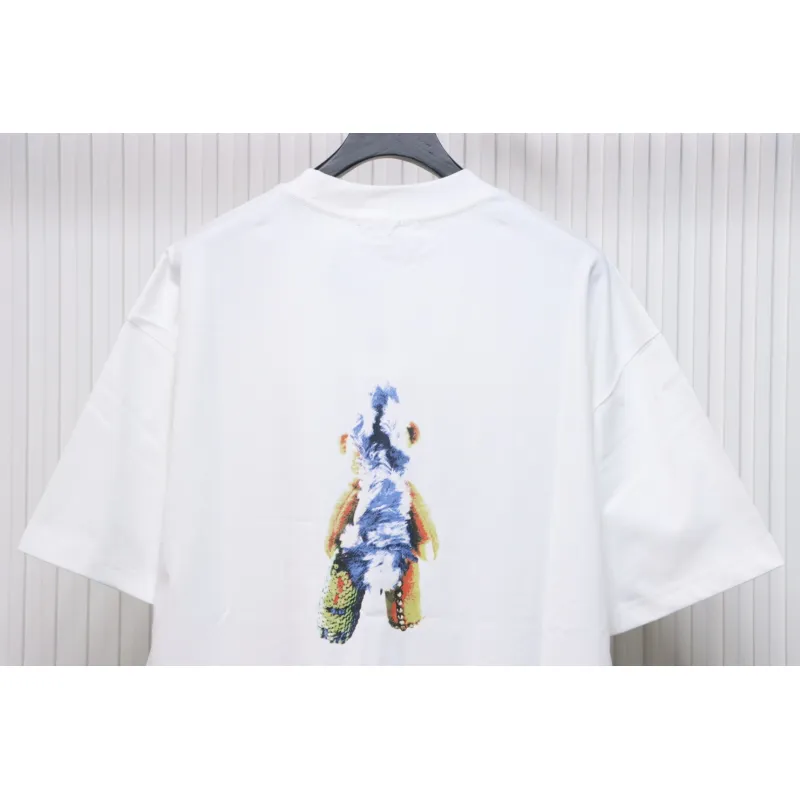 WE11DONE 25SS Spring and Summer New Cute Creative Bear Print Short Sleeve T White