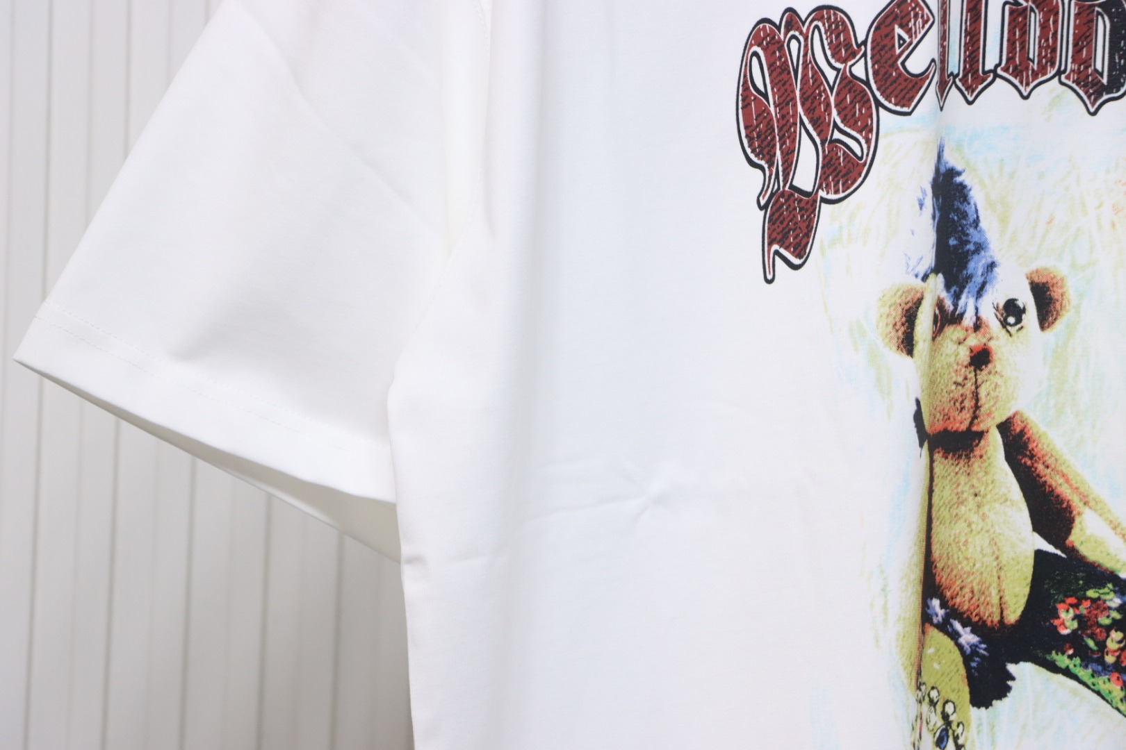 WE11DONE 25SS Spring and Summer New Cute Creative Bear Print Short Sleeve T White