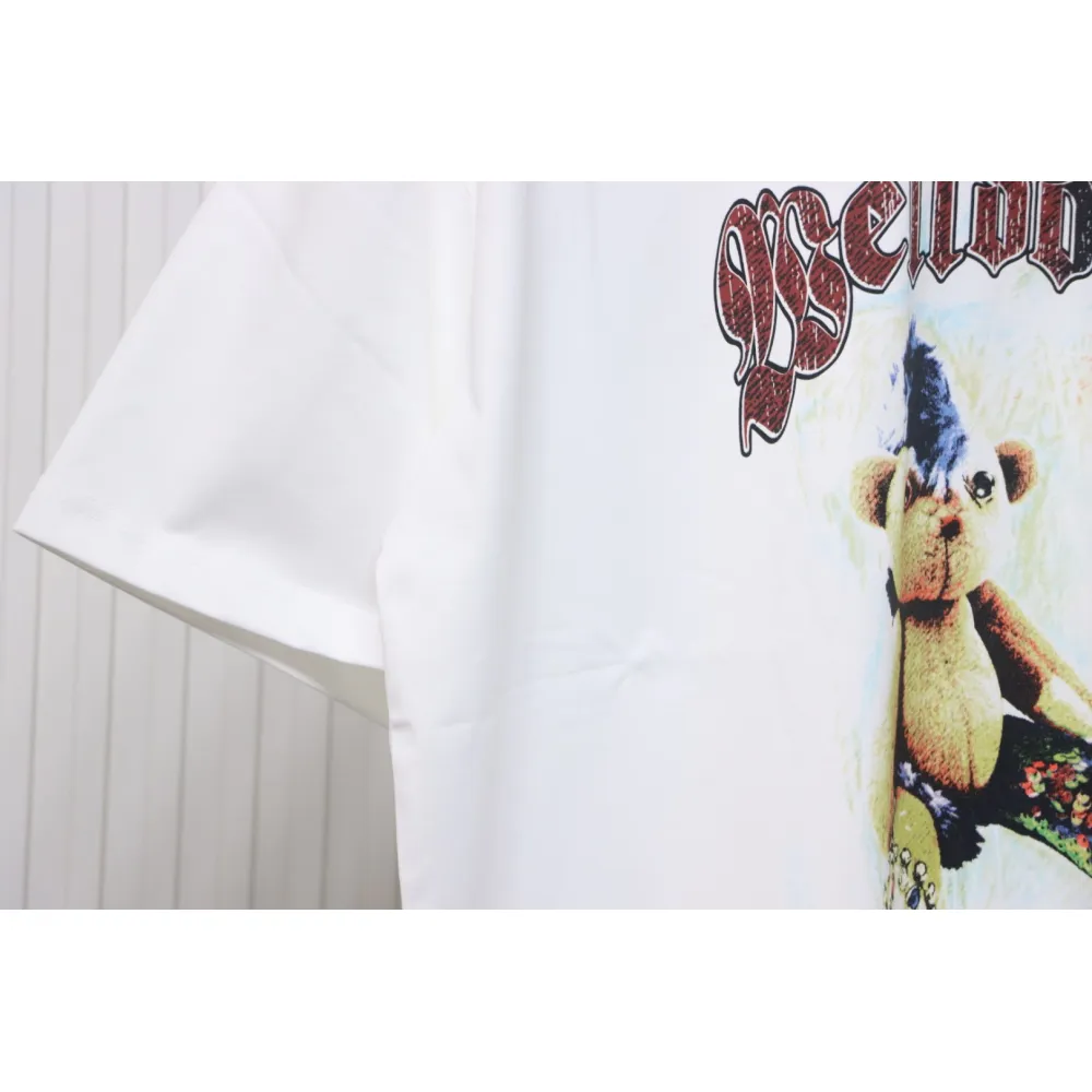 WE11DONE 25SS Spring and Summer New Cute Creative Bear Print Short Sleeve T White