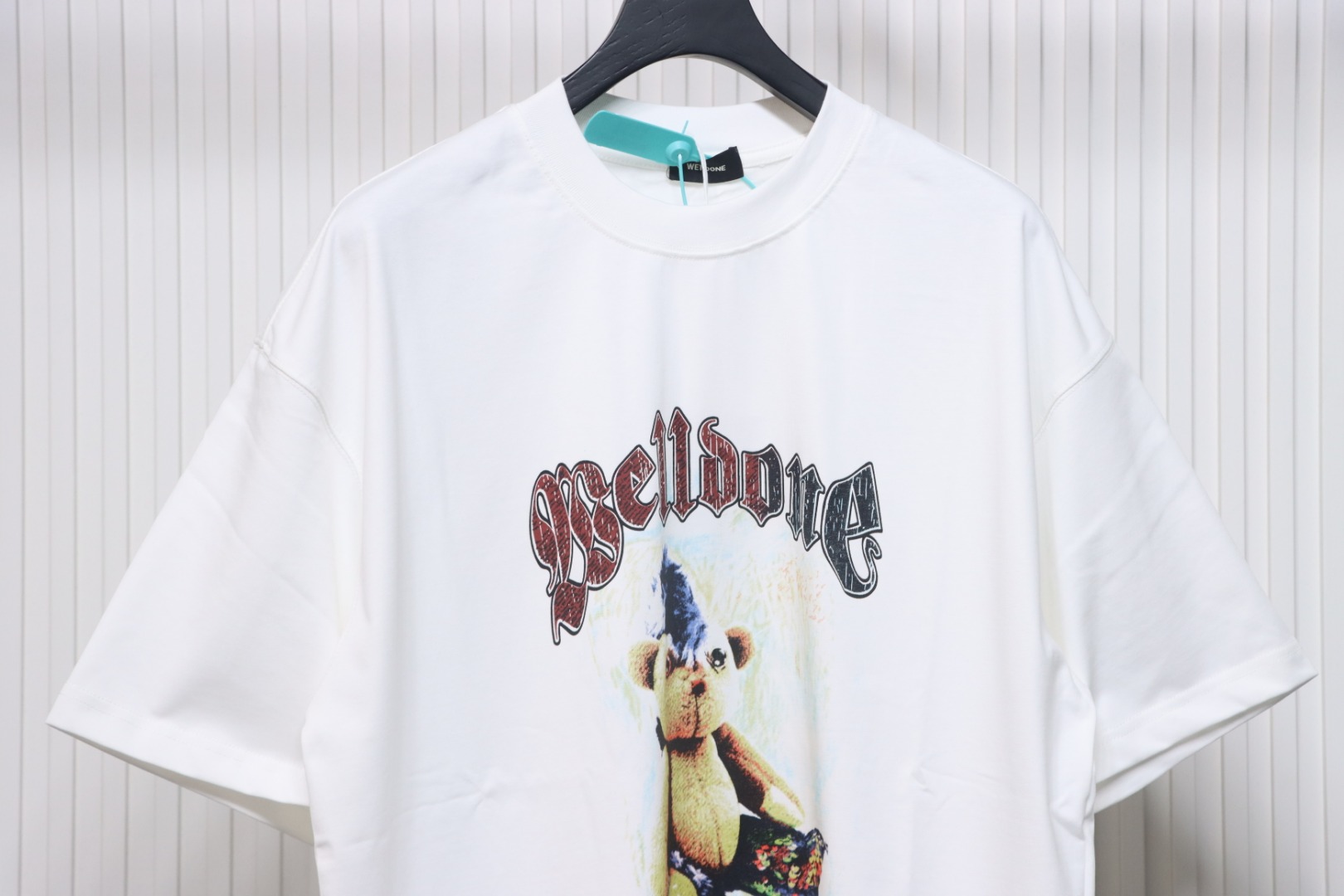 WE11DONE 25SS Spring and Summer New Cute Creative Bear Print Short Sleeve T White