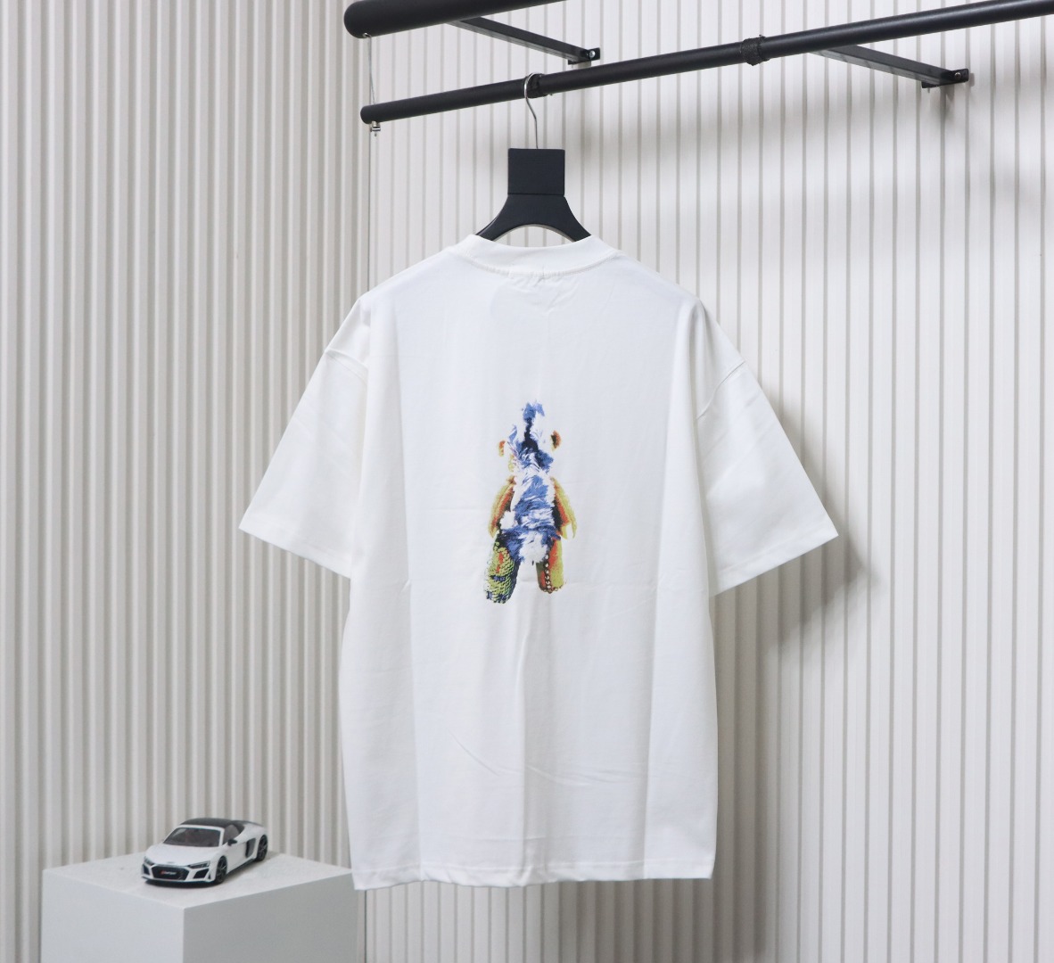 WE11DONE 25SS Spring and Summer New Cute Creative Bear Print Short Sleeve T White