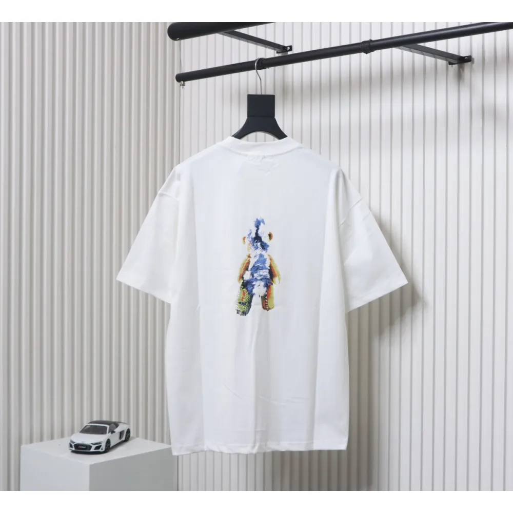 WE11DONE 25SS Spring and Summer New Cute Creative Bear Print Short Sleeve T White