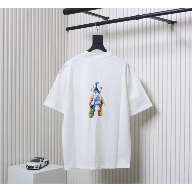WE11DONE 25SS Spring and Summer New Cute Creative Bear Print Short Sleeve T White