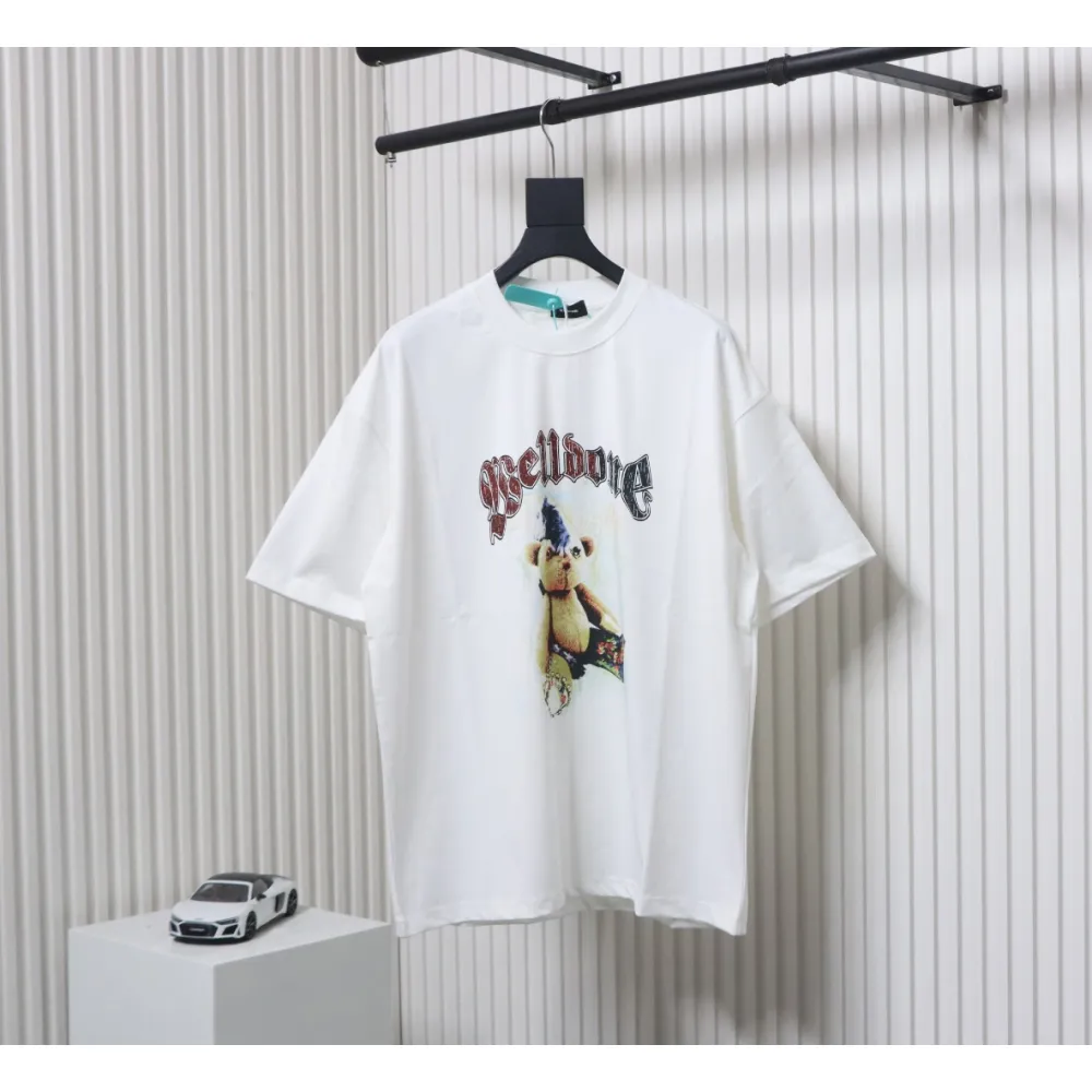 WE11DONE 25SS Spring and Summer New Cute Creative Bear Print Short Sleeve T White