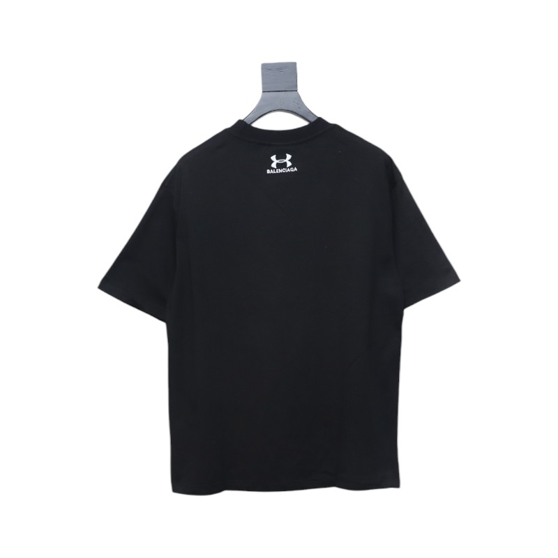 𝘽𝘼𝙇𝙀𝙉𝘾𝙄𝘼𝙂𝘼 × 𝙐𝙣𝙙𝙚𝙧 𝘼𝙧𝙢𝙤𝙪𝙧 BLCG × UA 25SS cross-border joint embroidered short-sleeved T-shirt