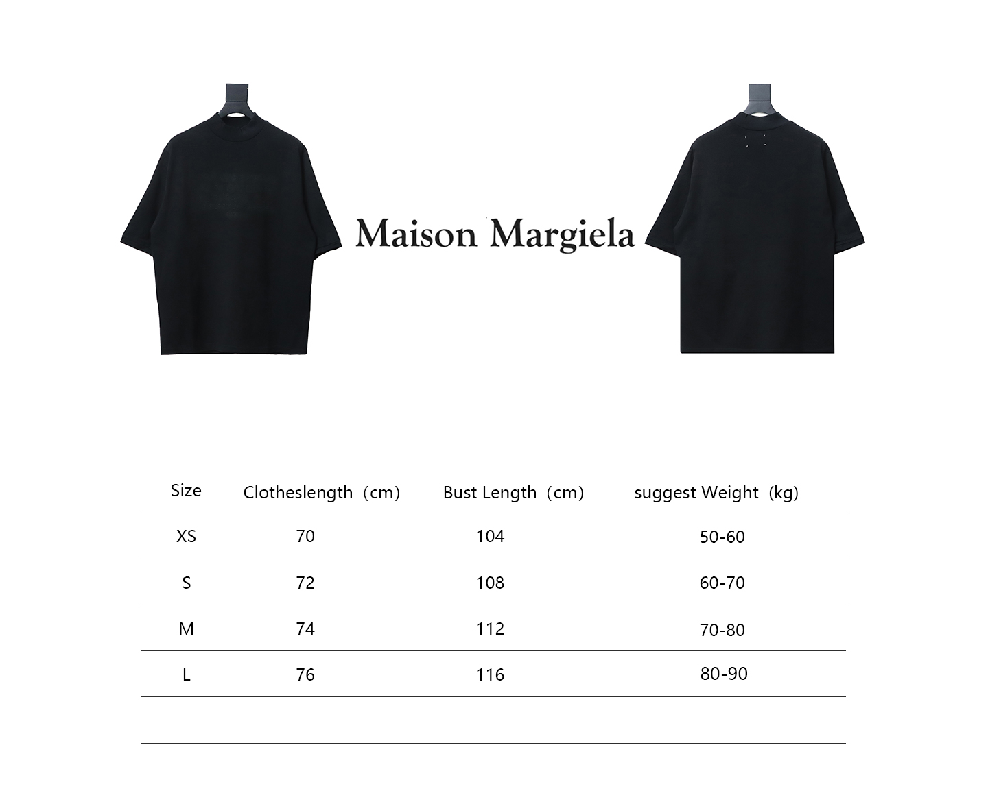 Maison Margiela 24SS Margiela washed embroidered short-sleeved T-shirt black