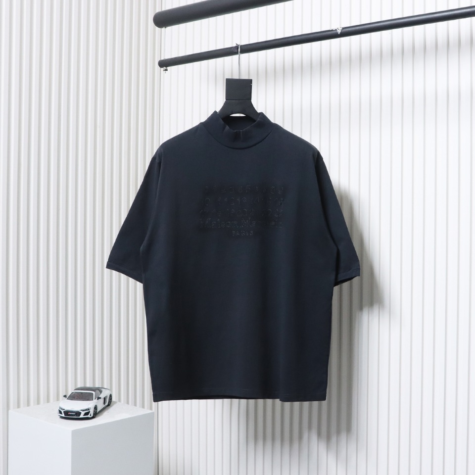 Maison Margiela 24SS Margiela washed embroidered short-sleeved T-shirt Grey