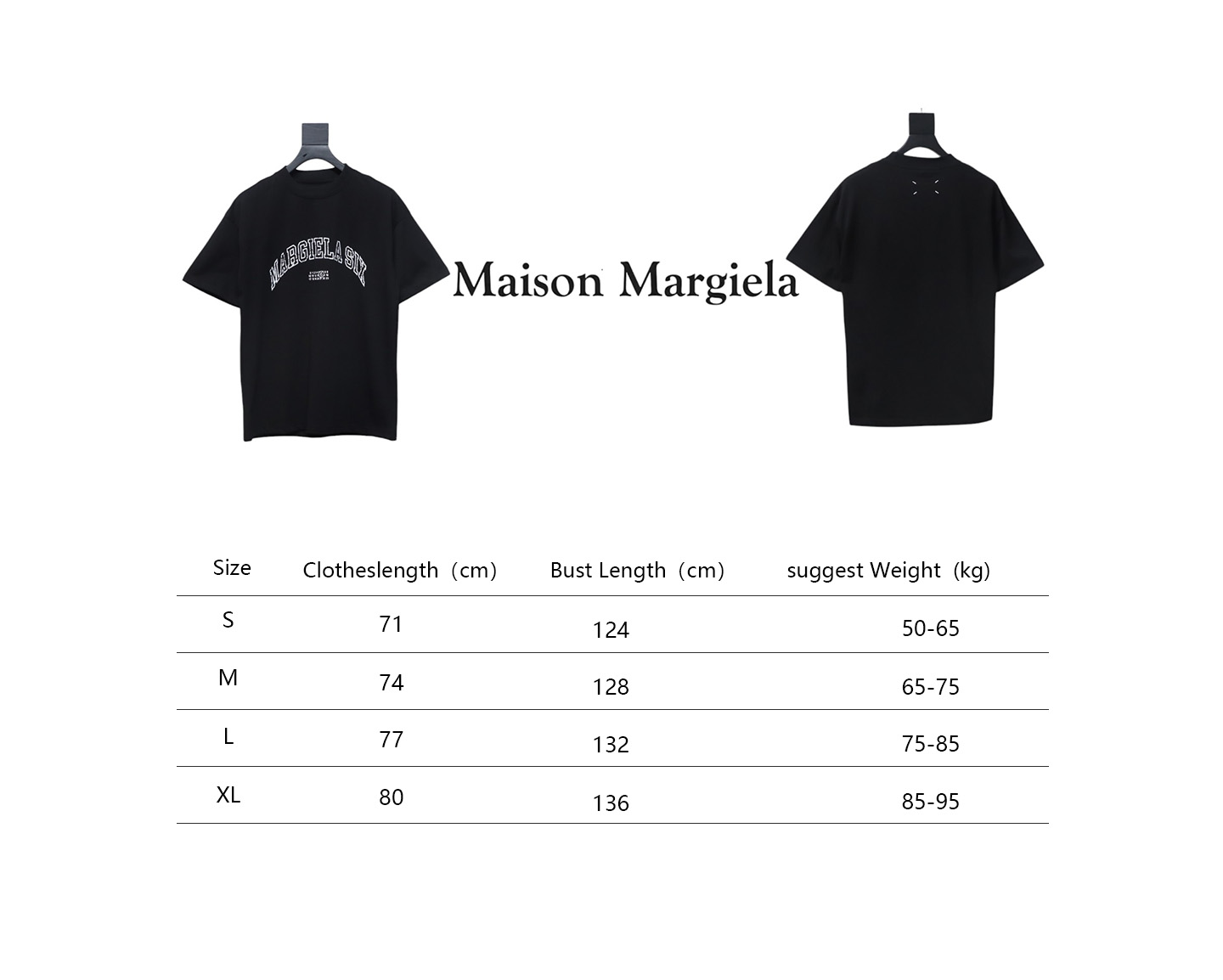 Maison Margiela 25ss mottled arc letter print short sleeve black
