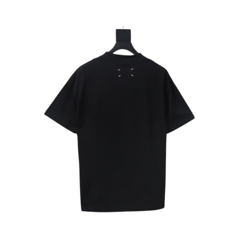 Maison Margiela 25ss mottled arc letter print short sleeve black