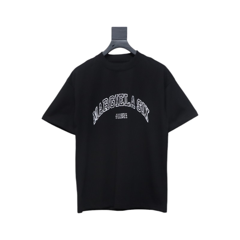 Maison Margiela 25ss mottled arc letter print short sleeve black