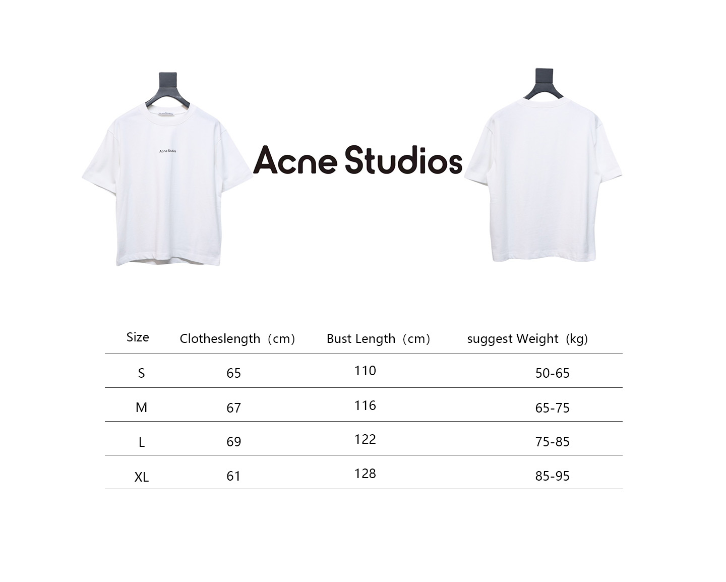 Acne Studios 24ss Small Letter Printed Short Sleeve White
