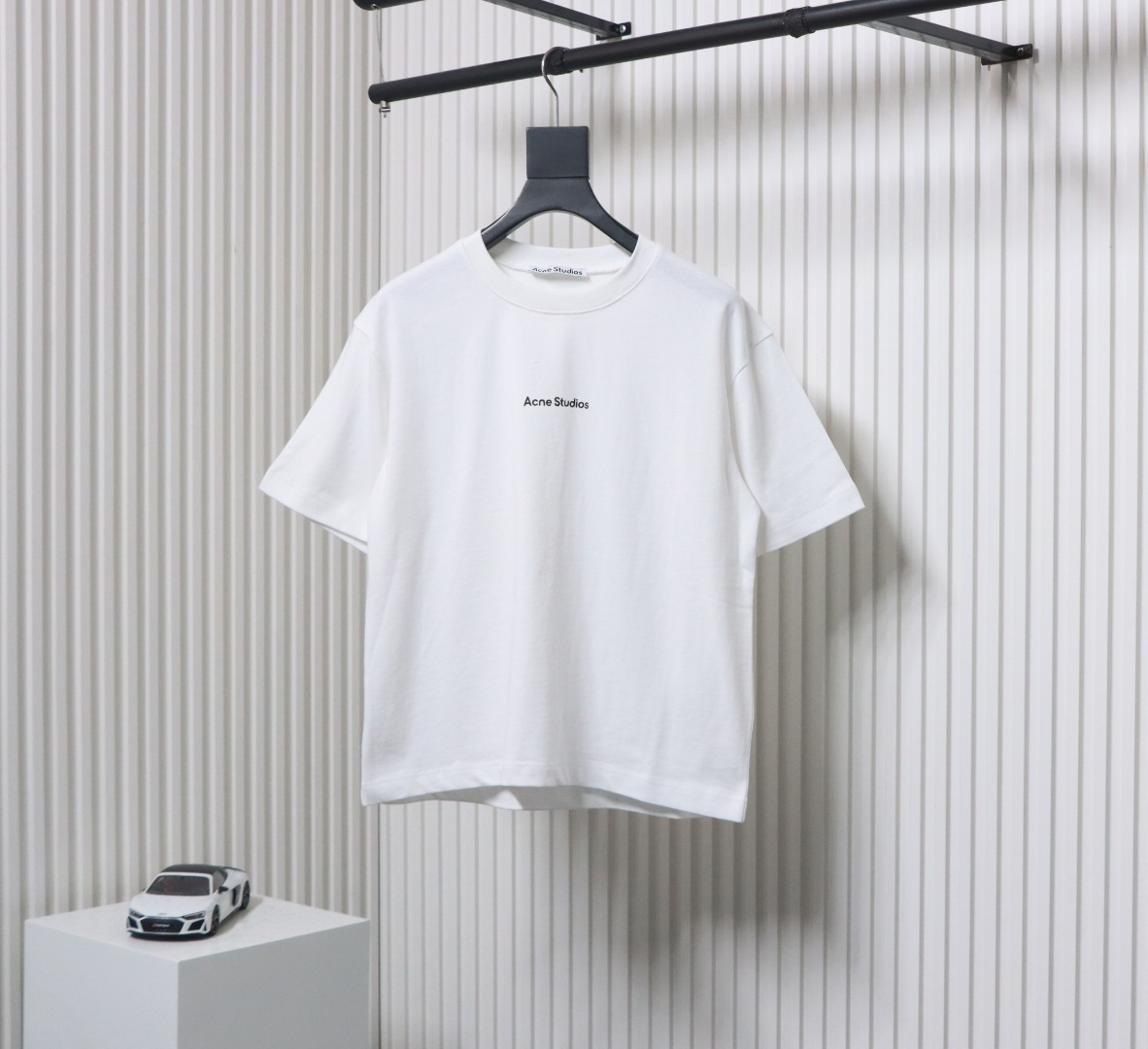 Acne Studios 24ss Small Letter Printed Short Sleeve White