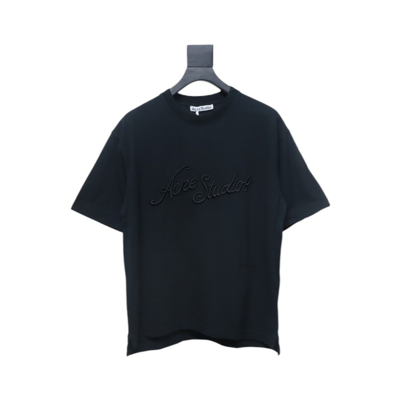 Acne Studios 25SS Lettering Embroidered Short Sleeve T-Shirt Black