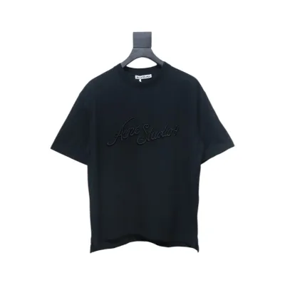 Acne Studios 25SS Lettering Embroidered Short Sleeve T-Shirt Black 01