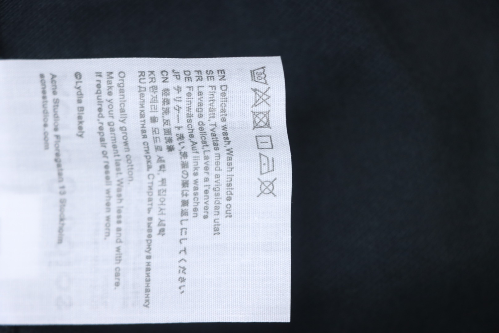 Acne Studios 25SS Lettering Embroidered Short Sleeve T-Shirt Black