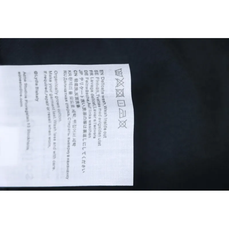 Acne Studios 25SS Lettering Embroidered Short Sleeve T-Shirt Black