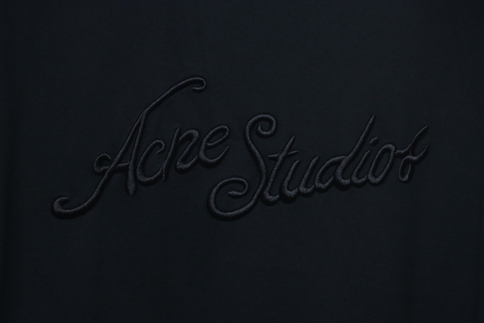 Acne Studios 25SS Lettering Embroidered Short Sleeve T-Shirt Black