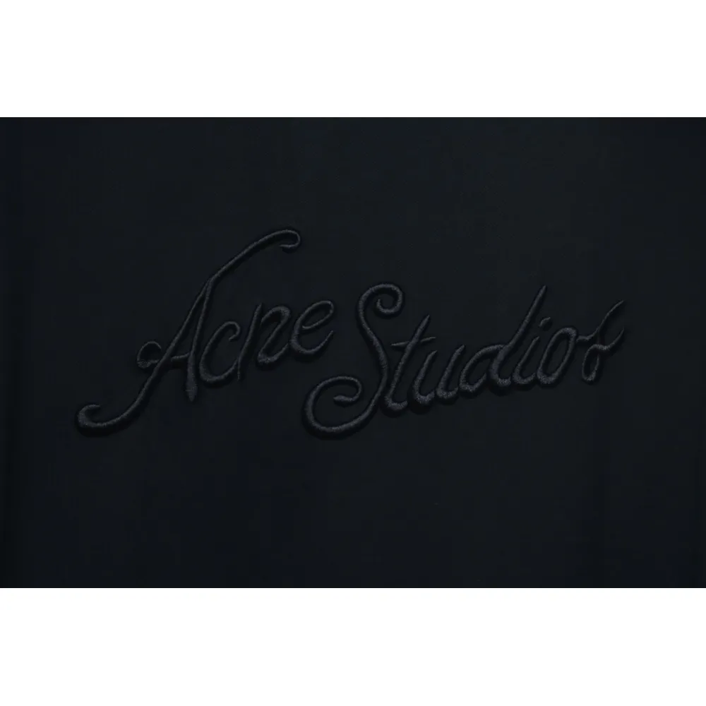 Acne Studios 25SS Lettering Embroidered Short Sleeve T-Shirt Black