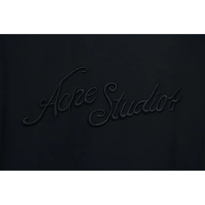 Acne Studios 25SS Lettering Embroidered Short Sleeve T-Shirt Black