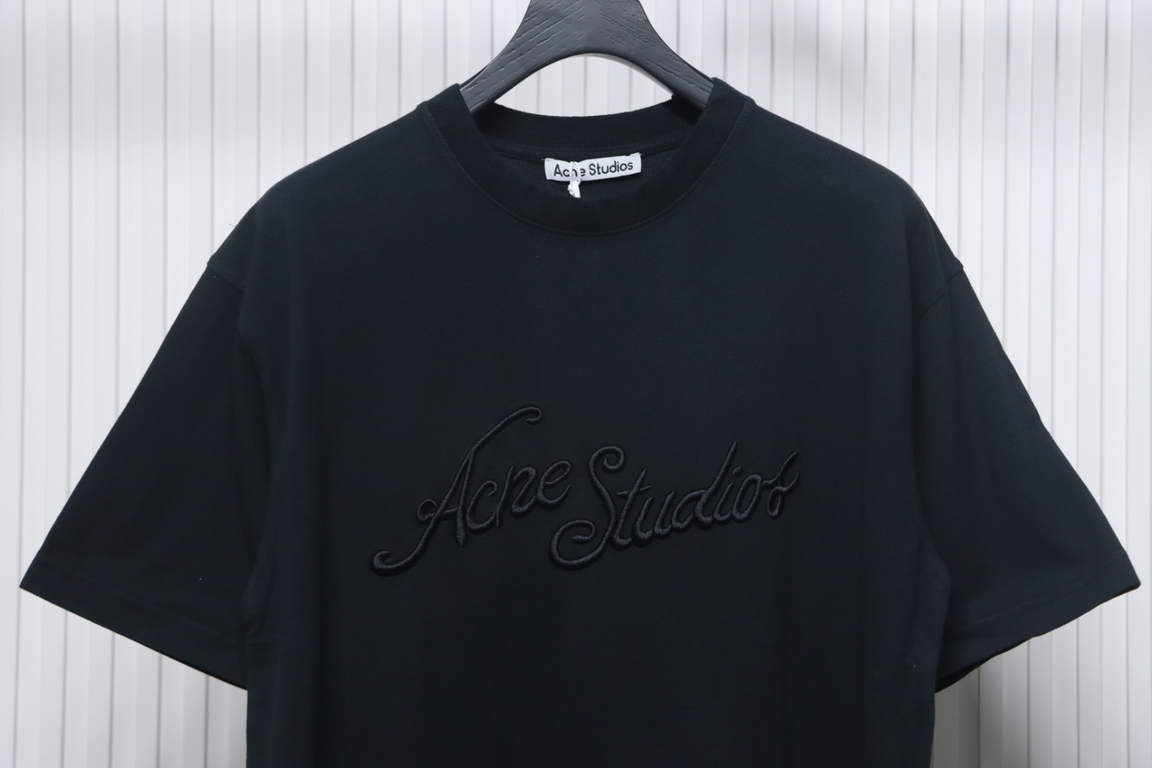 Acne Studios 25SS Lettering Embroidered Short Sleeve T-Shirt Black