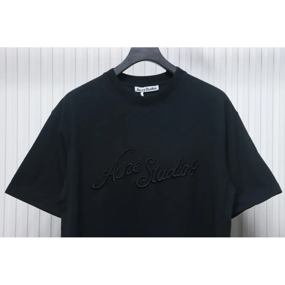 Acne Studios 25SS Lettering Embroidered Short Sleeve T-Shirt Black