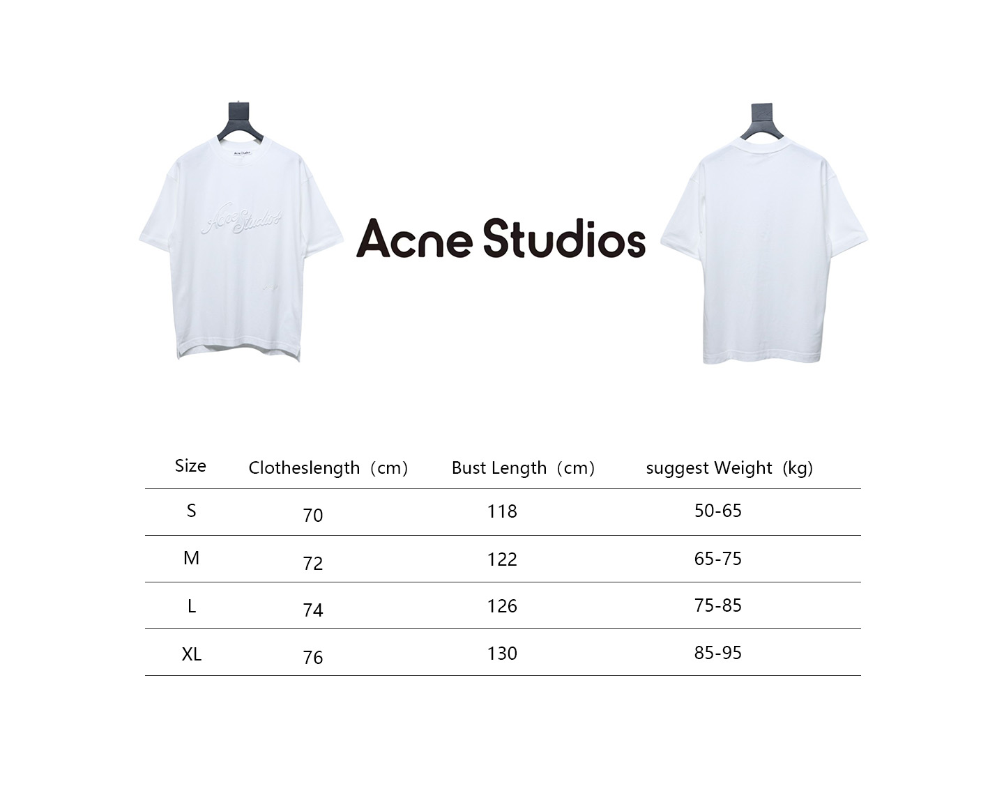 Acne Studios 25SS Lettering Embroidered Short Sleeve T-Shirt White