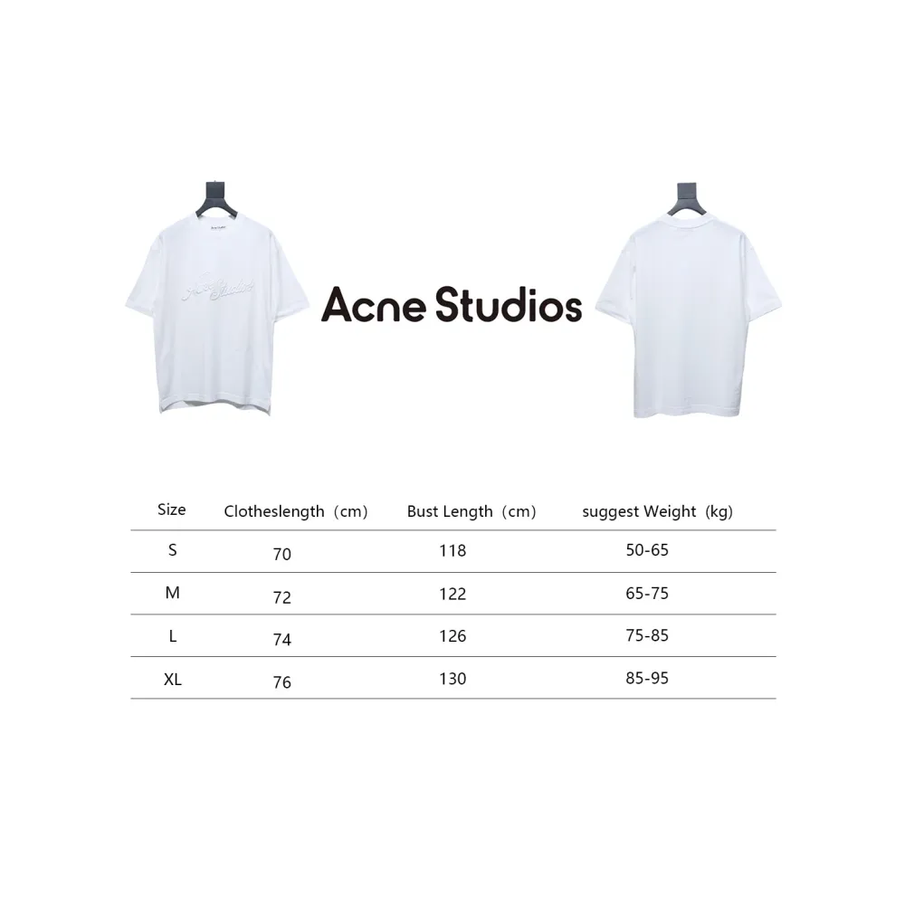Acne Studios 25SS Lettering Embroidered Short Sleeve T-Shirt White