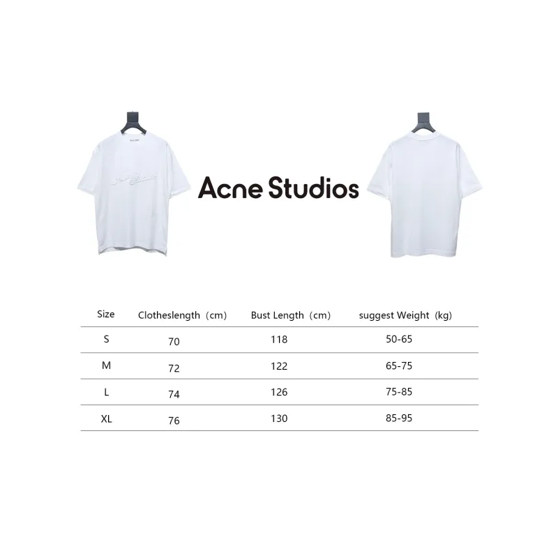 Acne Studios 25SS Lettering Embroidered Short Sleeve T-Shirt White