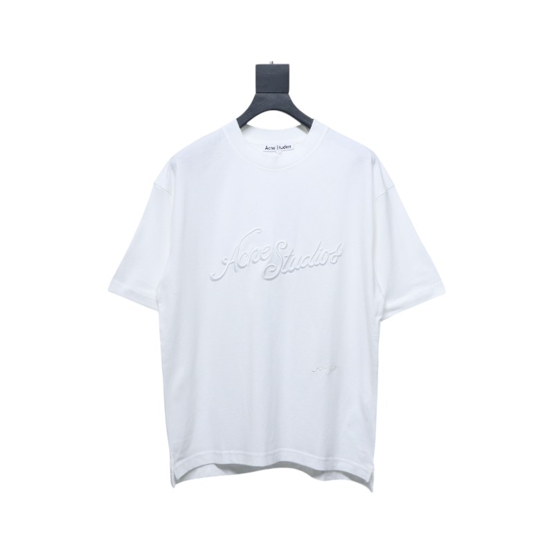 Acne Studios 25SS Lettering Embroidered Short Sleeve T-Shirt White