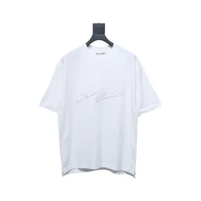 Acne Studios 25SS Lettering Embroidered Short Sleeve T-Shirt White 01