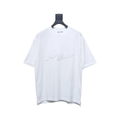 Acne Studios 25SS Lettering Embroidered Short Sleeve T-Shirt White 01