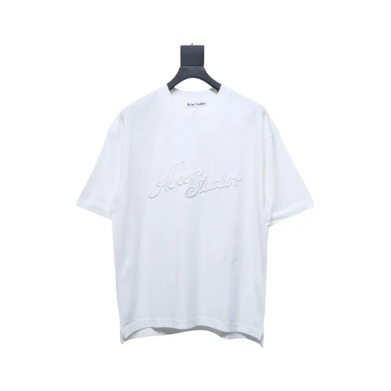 Acne Studios 25SS Lettering Embroidered Short Sleeve T-Shirt White