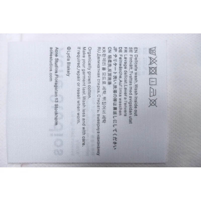 Acne Studios 25SS Lettering Embroidered Short Sleeve T-Shirt White
