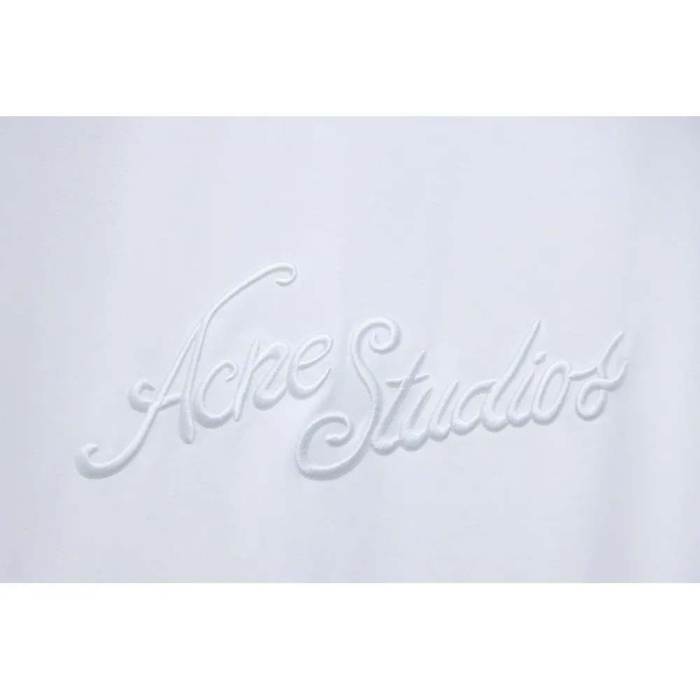 Acne Studios 25SS Lettering Embroidered Short Sleeve T-Shirt White
