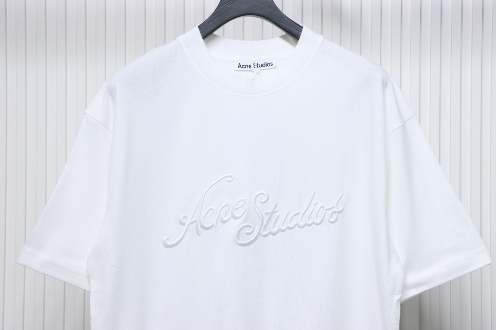 Acne Studios 25SS Lettering Embroidered Short Sleeve T-Shirt White