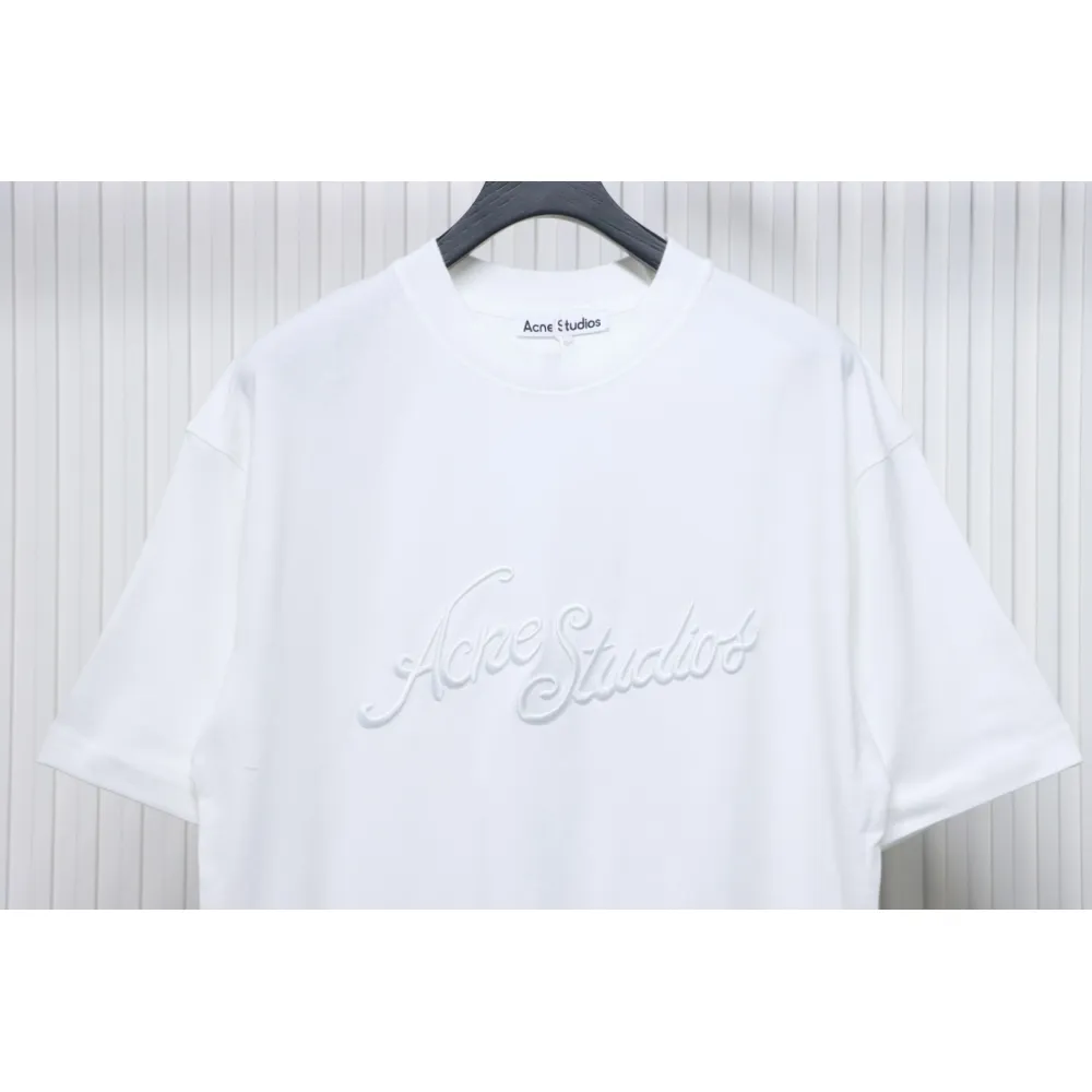 Acne Studios 25SS Lettering Embroidered Short Sleeve T-Shirt White