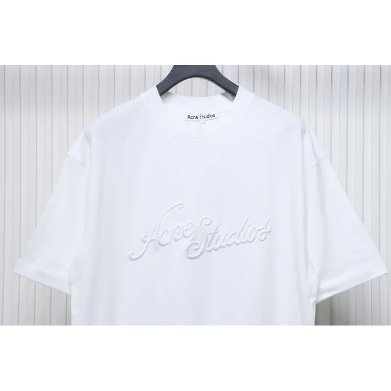 Acne Studios 25SS Lettering Embroidered Short Sleeve T-Shirt White