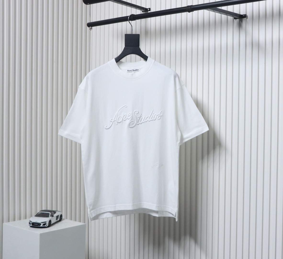 Acne Studios 25SS Lettering Embroidered Short Sleeve T-Shirt White