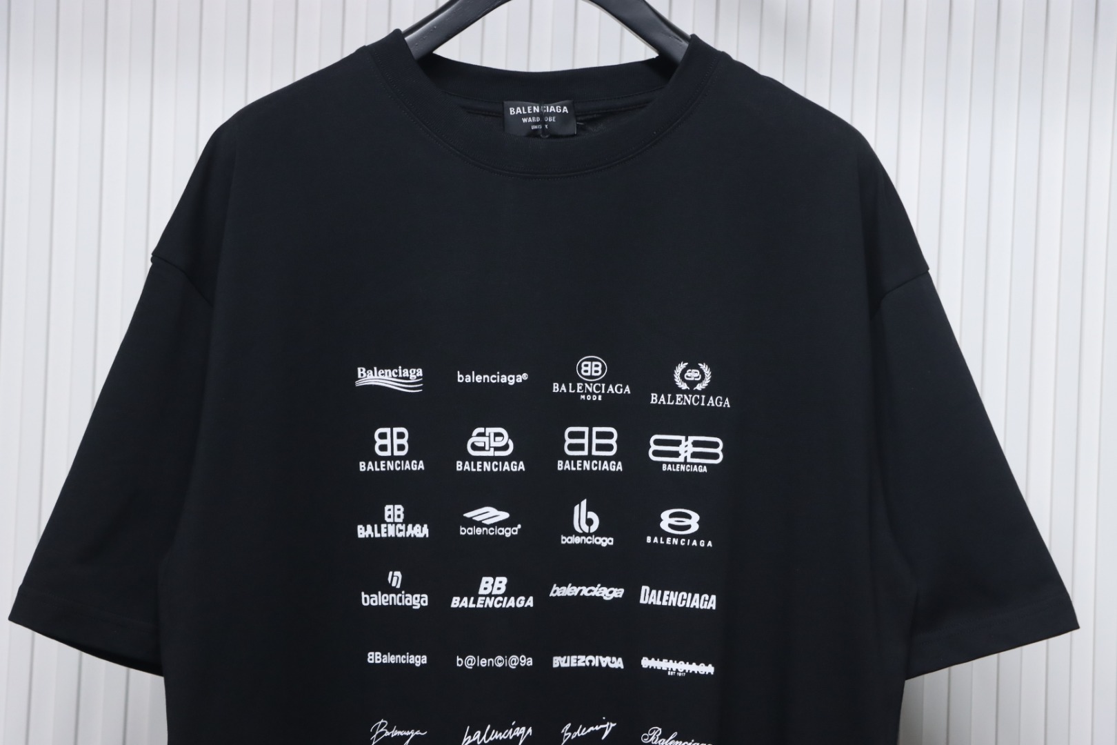 Balenciaga 23ss all over printed short sleeves black