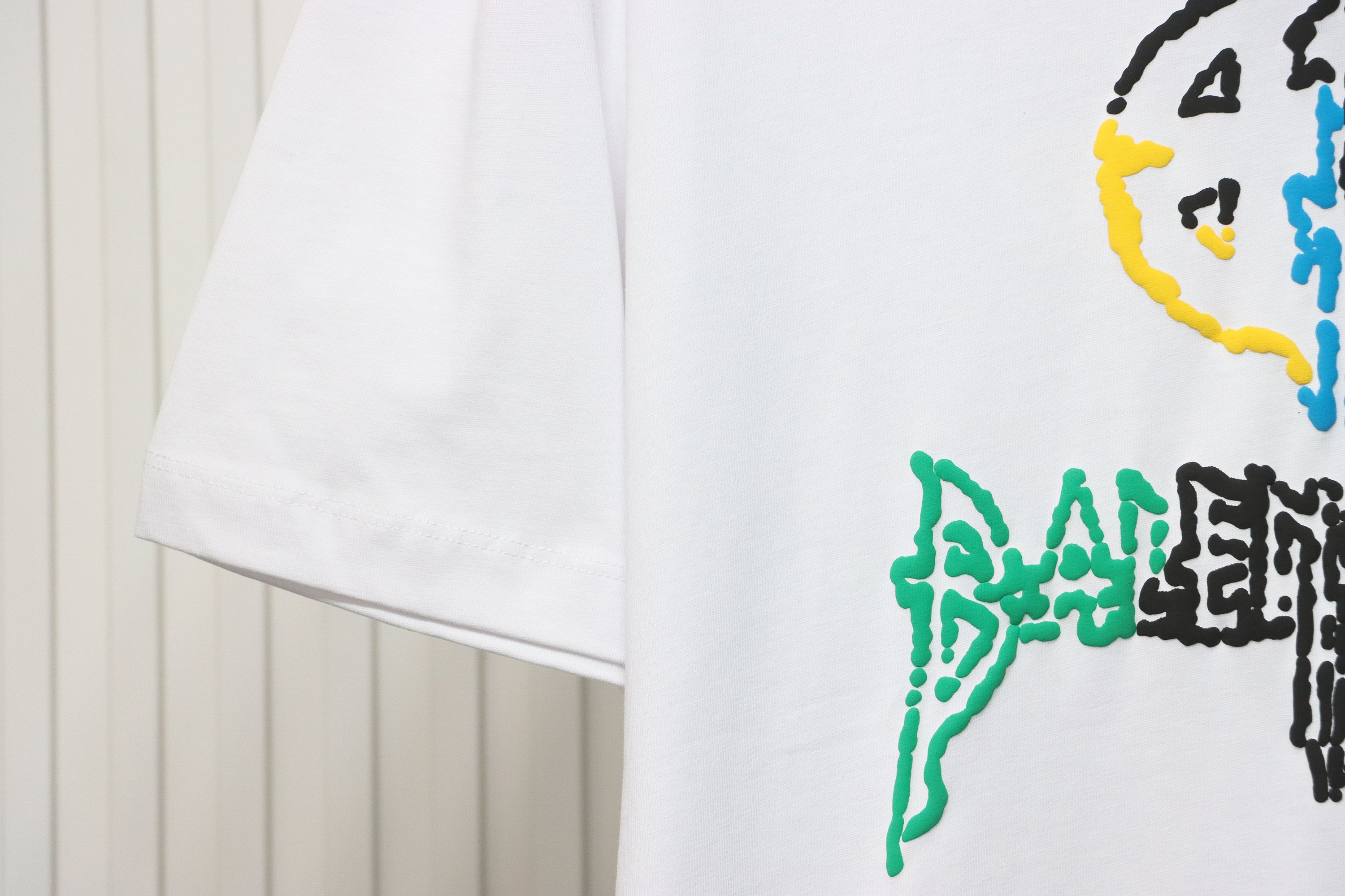 Balenciaga 24ss colorful letter logo foam print short sleeves