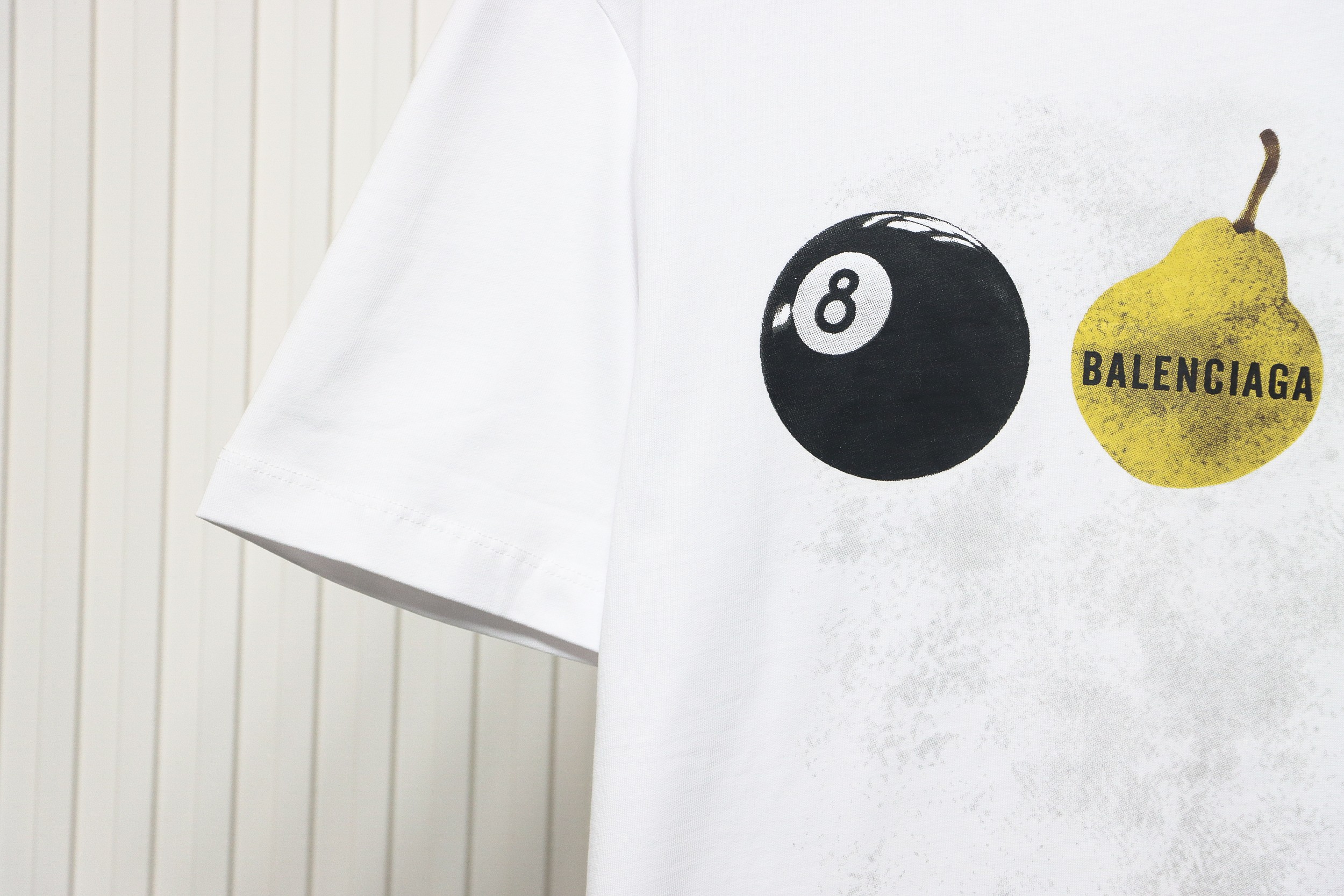 Balenciaga 24ss Custard Apple Print Short Sleeve White