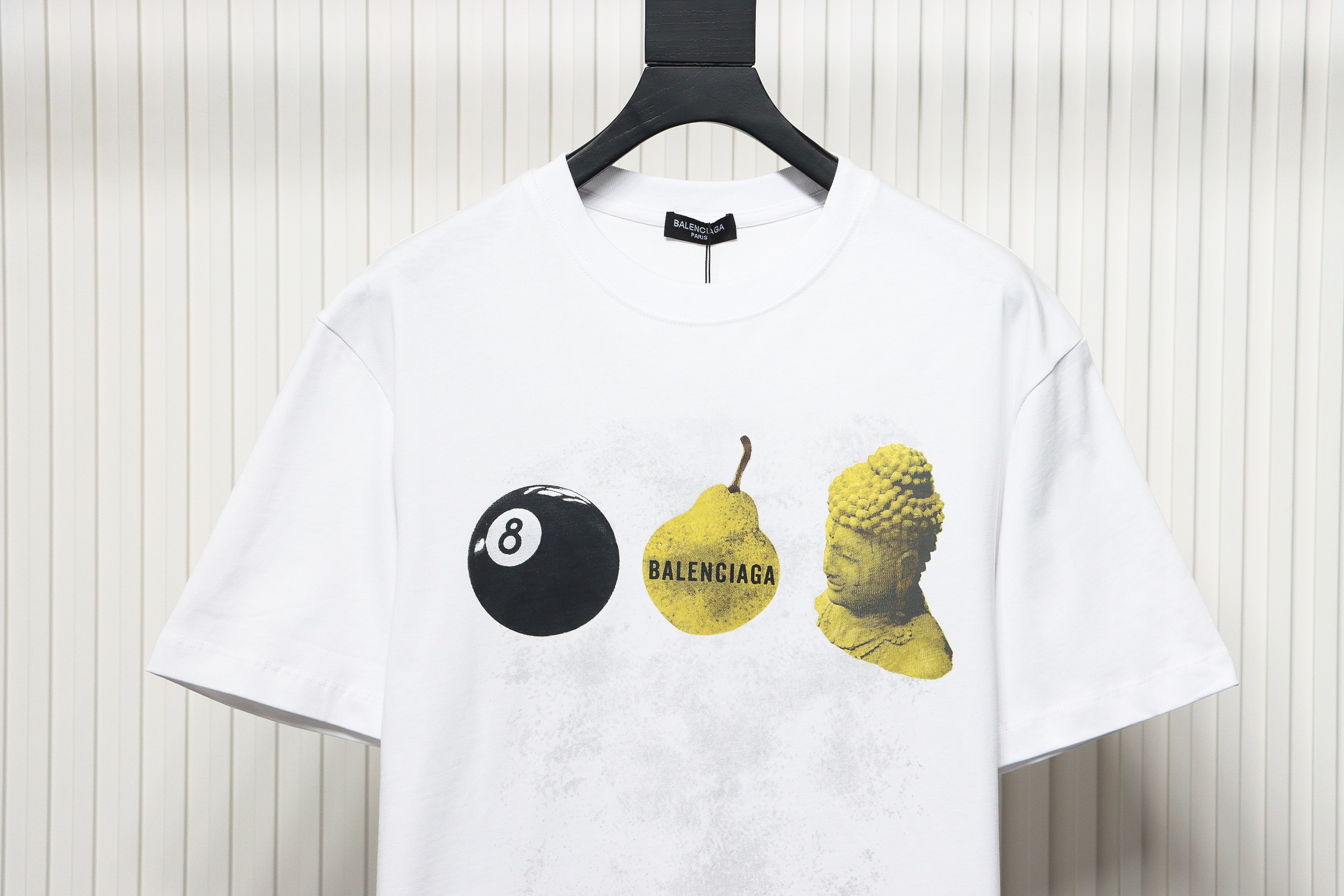 Balenciaga 24ss Custard Apple Print Short Sleeve White