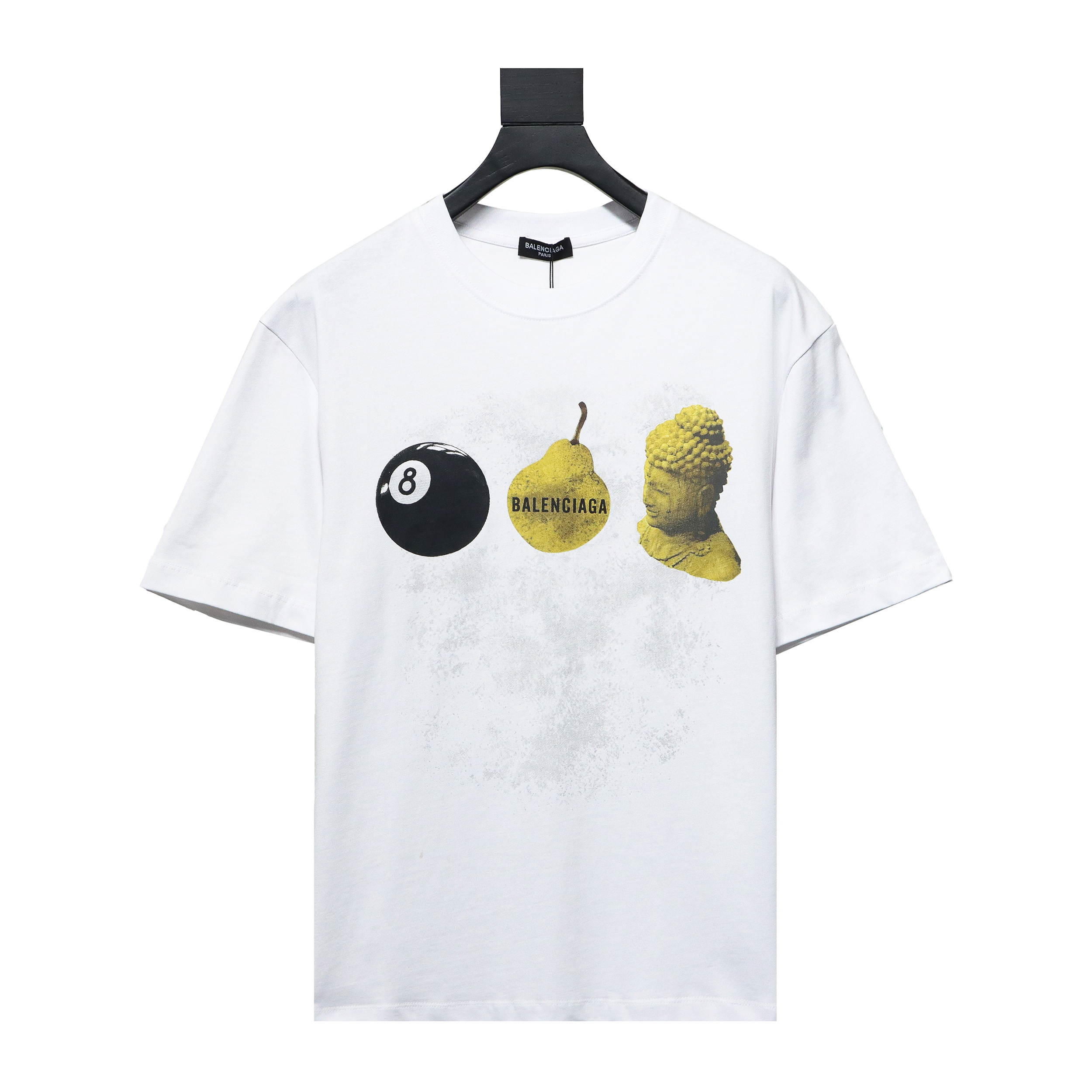 Balenciaga 24ss Custard Apple Print Short Sleeve White