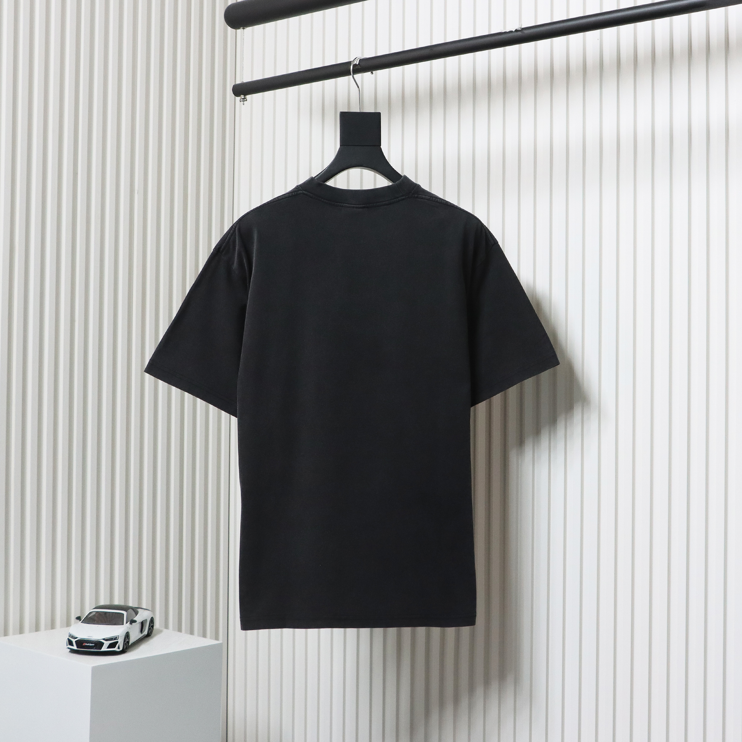 Balenciaga 24ss distressed iron tower washed short sleeves black