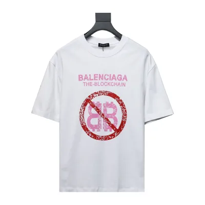 Balenciaga 24ss Double B No Passing Printed Short Sleeve White 01