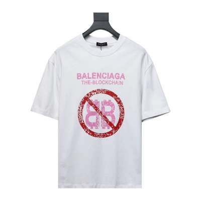 Balenciaga 24ss Double B No Passing Printed Short Sleeve White 01