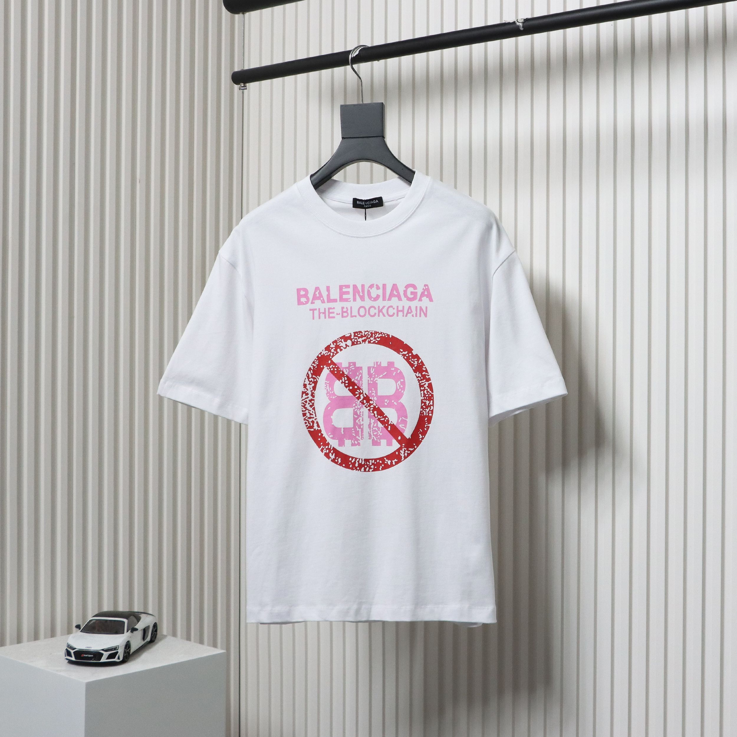 Balenciaga 24ss Double B No Passing Printed Short Sleeve White