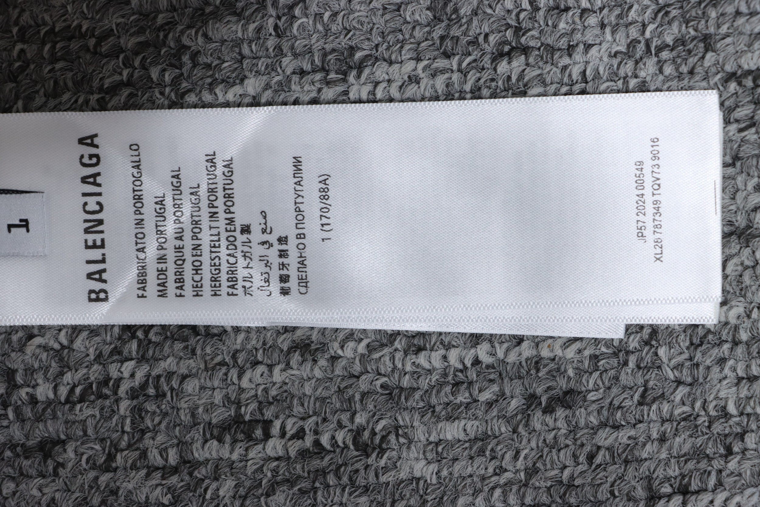 Balenciaga 24ss Gathered Print Back Tape Printed Short Sleeve White