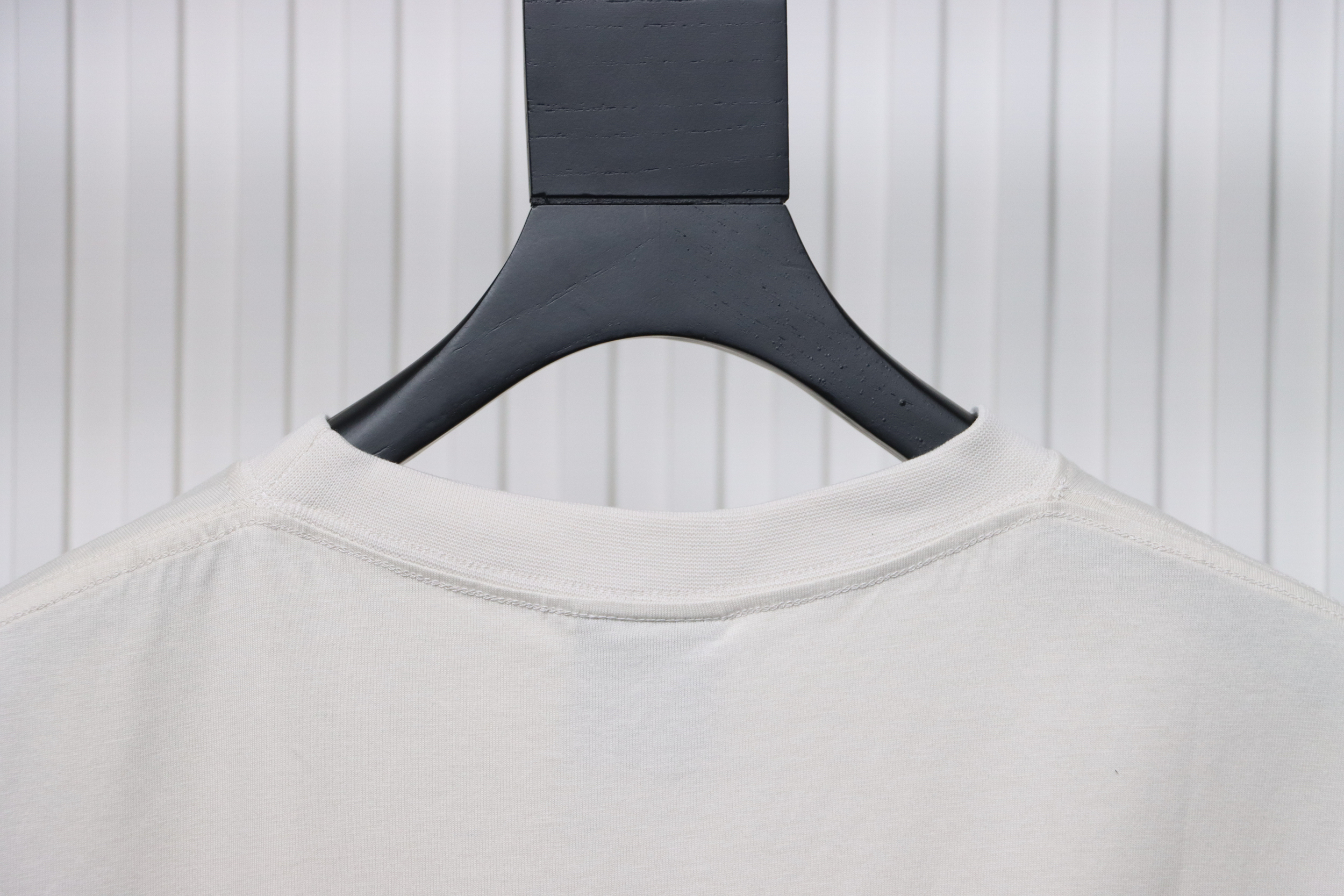 Balenciaga 24ss Gathered Print Back Tape Printed Short Sleeve White